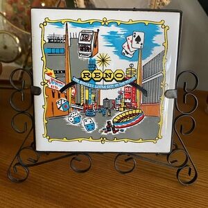 Vibtage Reno Souvenir Ceramic Tile with Stand